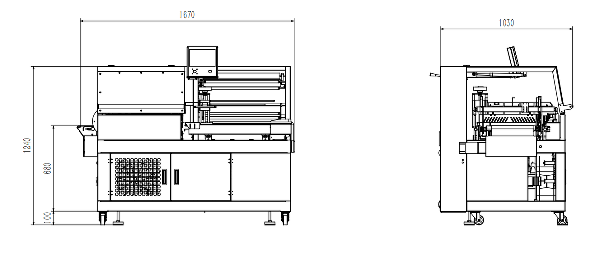 ماكينة تغليف آلية بالانكماش الحراري ولحام على شكل L ‏FQ450L – layout tecnico